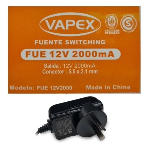 FUENTE 12V 2000ma Conector 5,5x2,1