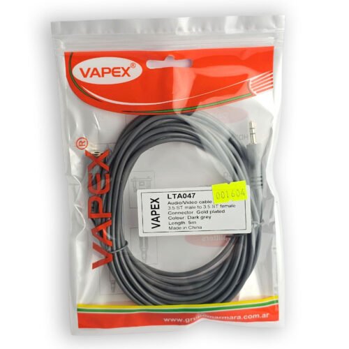 CABLE ARMADO PROLONGACION PLUG 3.5ST A HEMBRA 3.5ST, 5MTS VAPEX (LTA047)