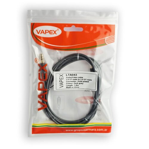 CABLE AUXILIAR PLUG 3.5ST A PLUG 3.5ST,C/FILTRO 1.5MTS CALIDAD VAPEX LTA043